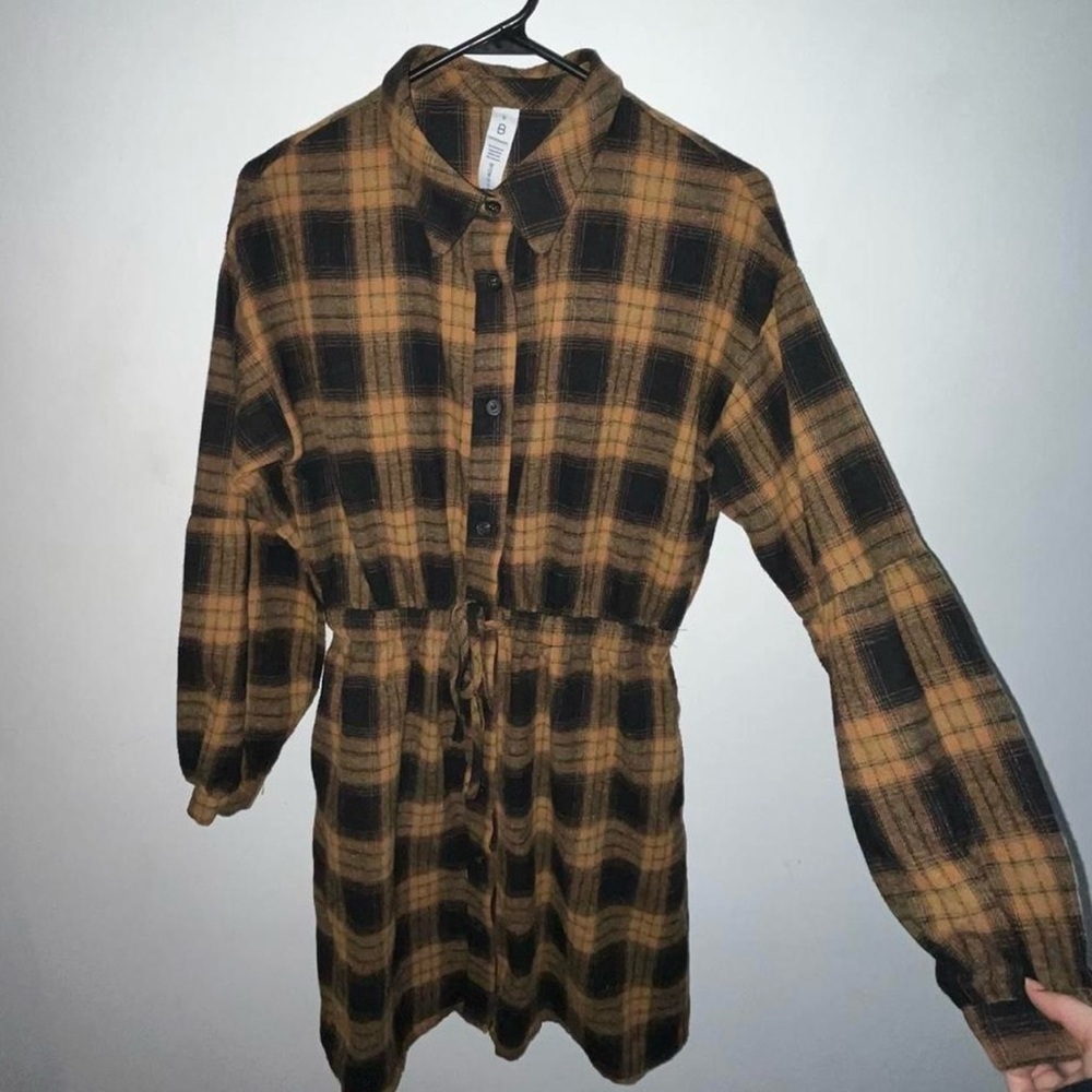 BUTTON UP FLANNEL DRESS
